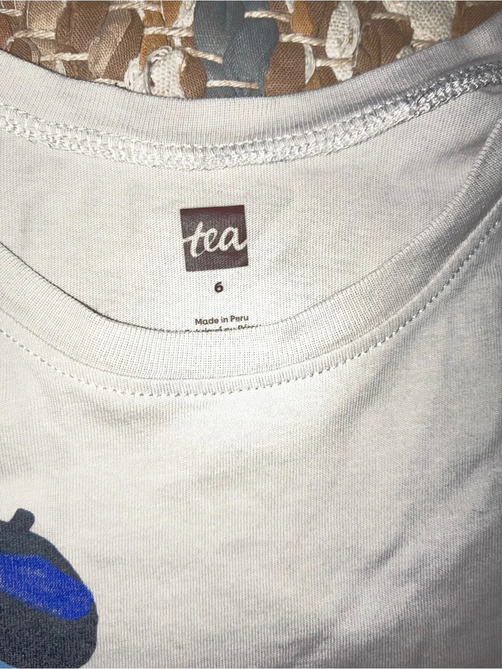 Tea Collection White Long-Sleeve Tee with Blue Pigeon Graphic